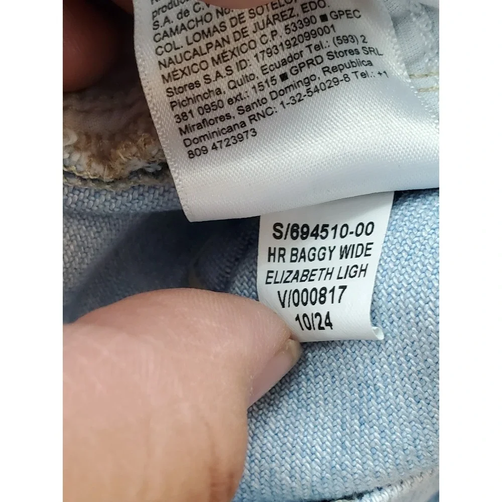 Old Navy Women Jeans 6 Light Blue Denim Wide-Leg High Rise Baggy‎ Y2K Grunge